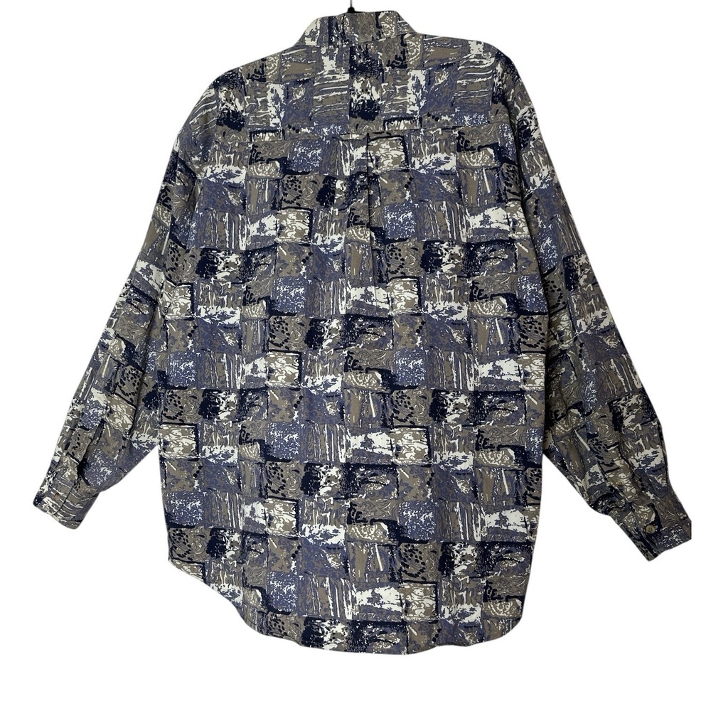 Enro Dress‎ Shirt Mens Large 100% Cotton Lo G Sleeve Pocket Career Rare Print - Picture 2 of 7